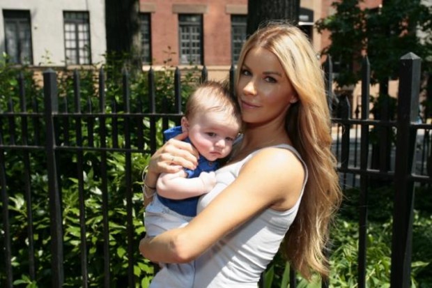 Sara McKenna and baby with Body Miller.  photo:  new york daily news