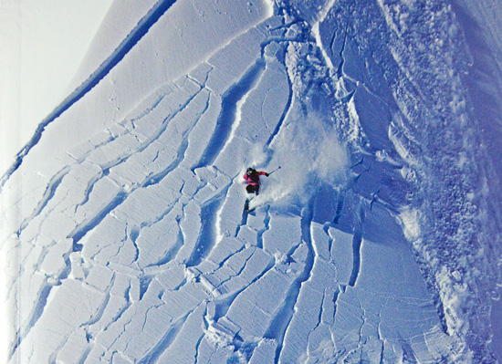 Skier in avalanche.