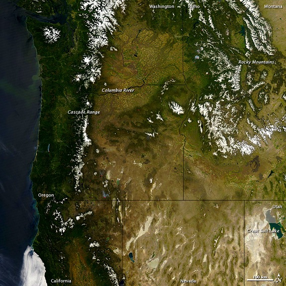 The Pacific Northwest from space.