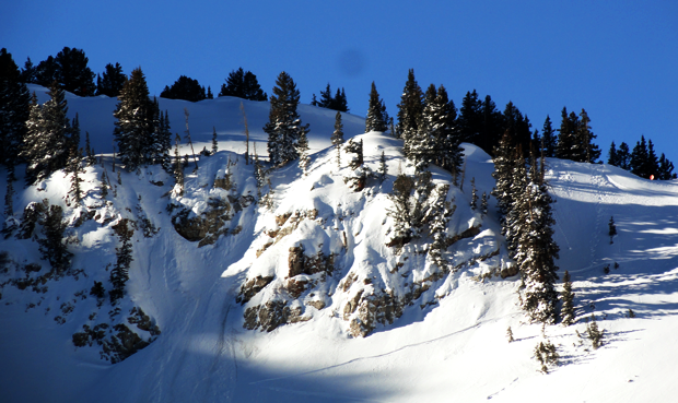 Bad News cliffs looking glorious and untouched alta conditions