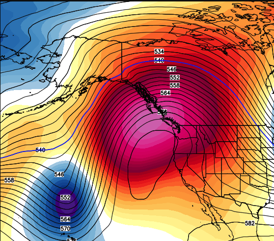 High pressure blocking CA from storms forecasted for Jan. 23rd, 2014