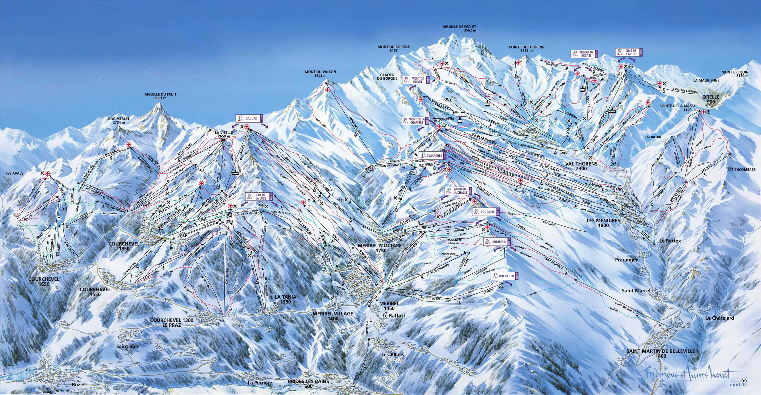 Les Trois Vallee, the largest ski resort on Earth. 