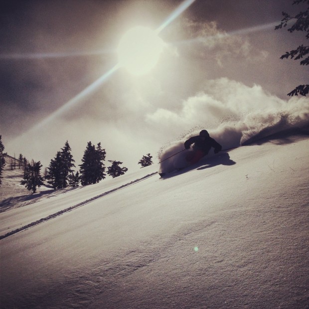 First real powder turns of the season in Sun Valley. Photo: Michael Dunning