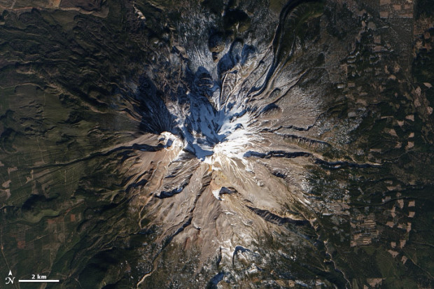 Mt. Shasta on January 4th, 2014.  NASA