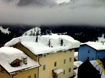 Roof snow removal in Italy this week.  photo:  wepowder.com