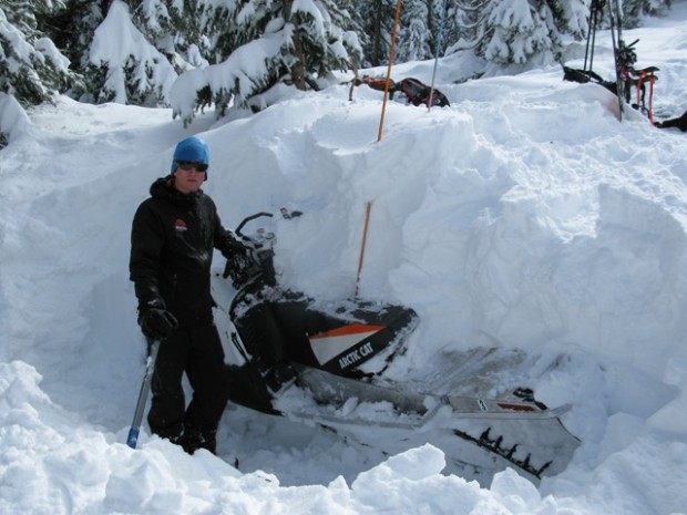 Avalanche victim's sled.  photo:  utah avalanche center