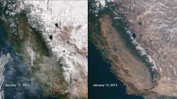 Snow in CA.  This year vs last year.