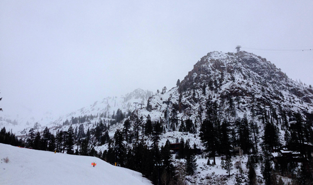 But then things socked back in for the afternoon, Squaw Tram Face