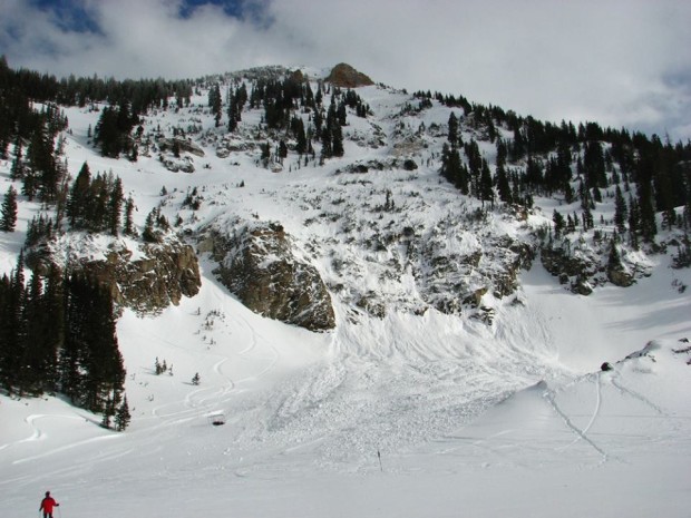 The huge 1,000 foot long avalanche in Baldy at Snowbird on March 3rd, 2014