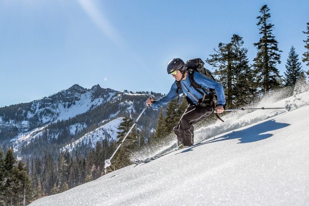 Robb Gaffney backcountry skiing in Lake Tahoe. photo: Matt Bansak