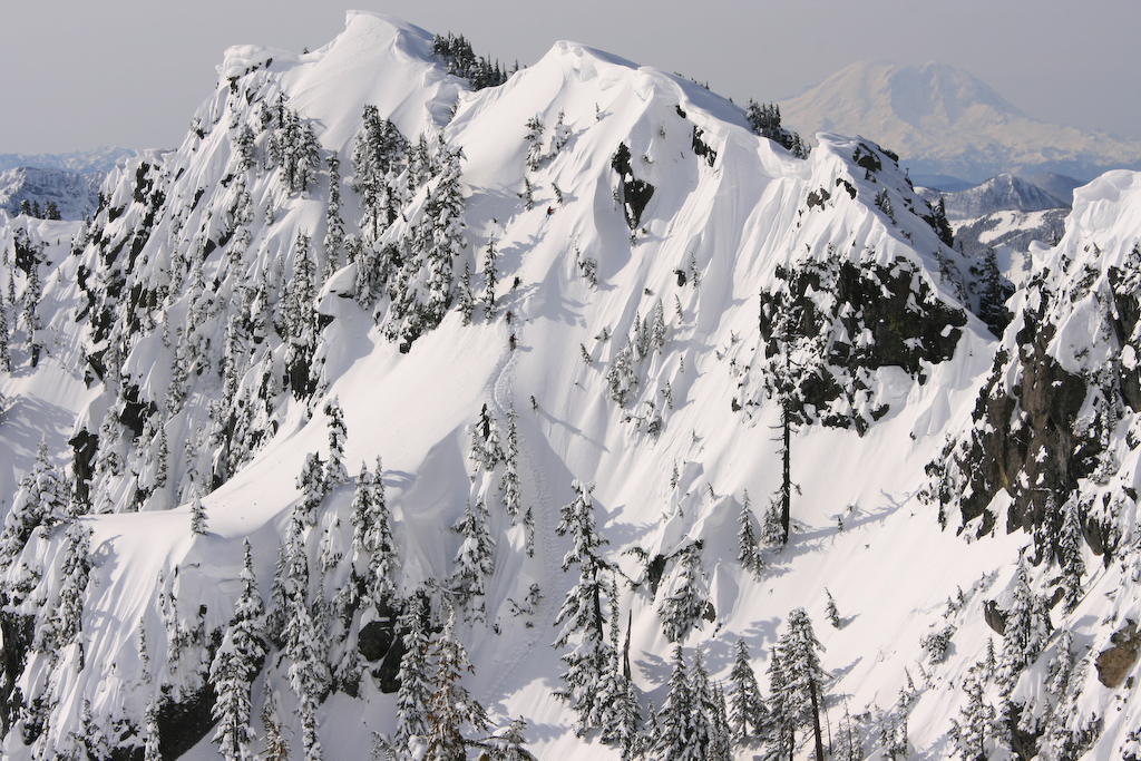 Setting a bootpack in the Alpental sidecountry