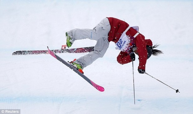 Canadian skier Yuki Tsubota takes a terrible fall in slopestyle competition at Sochi