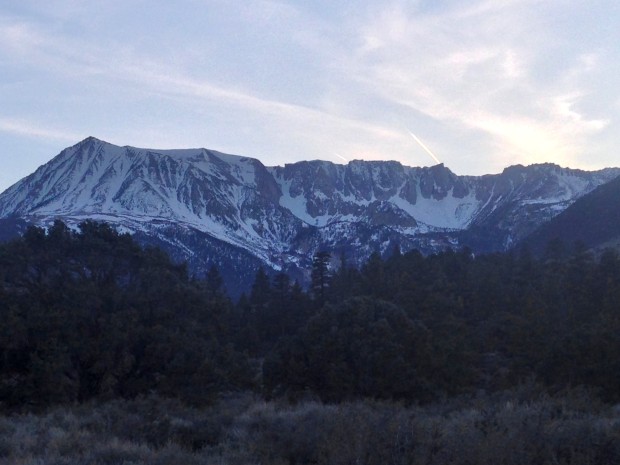 Mt Gibbs and the Dana Plateau from camp tonight.