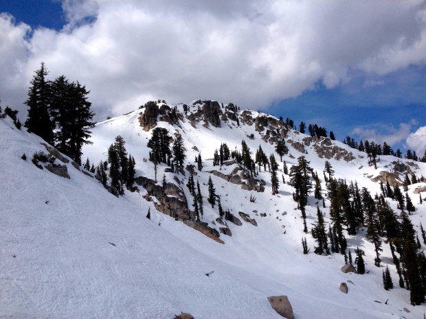 Granite Chief Peak has good amounts of snow still.  photo from yesterday.