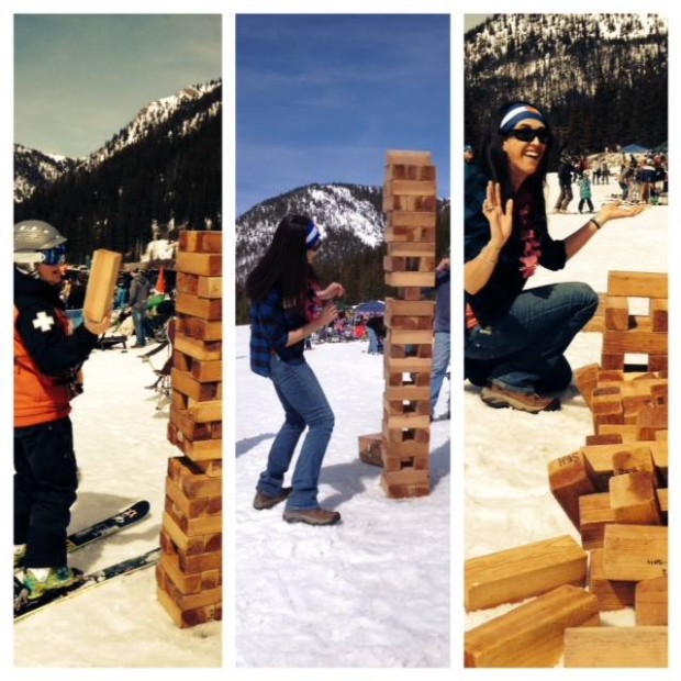 Beer Jenga at Arapahoe Basin, CO over the weekend.