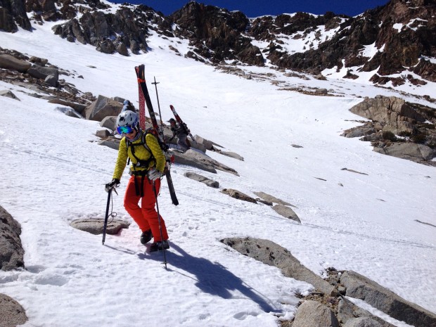 You know it's hard when you're using an ice axe on snow you're about to ski...
