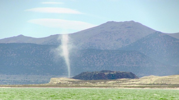 Water spout on Mono Lake today.