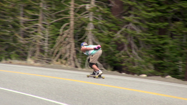 We rolled up on two guys going 45mph down the Mammoth ski resort road.  Unreal