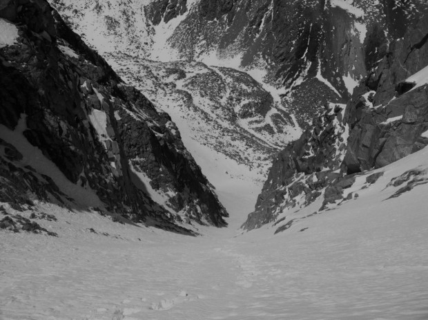 Looking down Emerson's North couloir