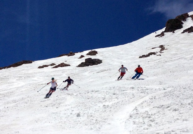 1970s formation skiing all day on Chair 23 today.