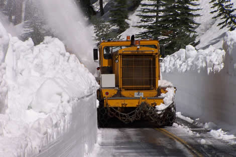 clearing snow from Tioga Pass, CA