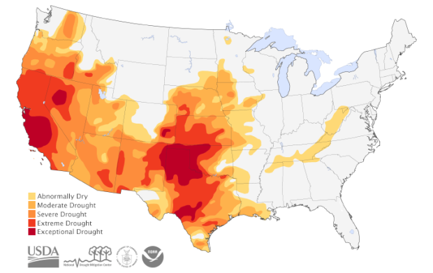 Drought map USA