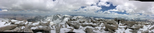 Mt. Whitney Summit conditions after the late May storm.  photo:  sierra mountain guides