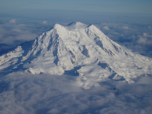 14,411-foot Mt. Rainier in winter