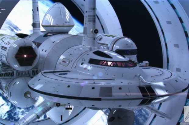 NASA mock up of their warp speed spaceship.  photo: Mark Rademaker/NASA