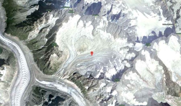 Talefre glacier, where the body was found.