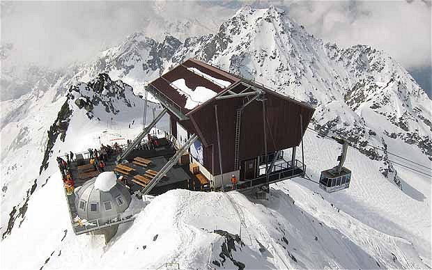 Top of the Mont Fort tram at Verbier, Switzerland