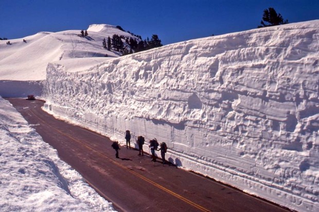 Mt. Lassen and some deep snow on June 1st, 1995.  photo:  eric knapp