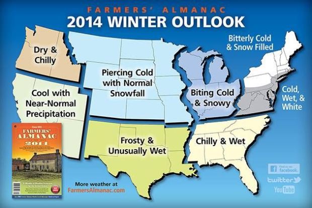 How far off was the 2014 Farmers' Almanac in your area?
