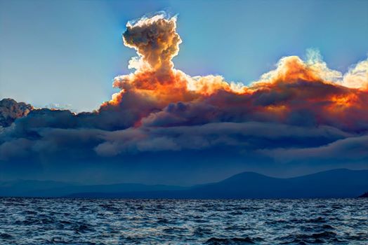 King Fire from Lake Tahoe yesterday. photo: steve e.