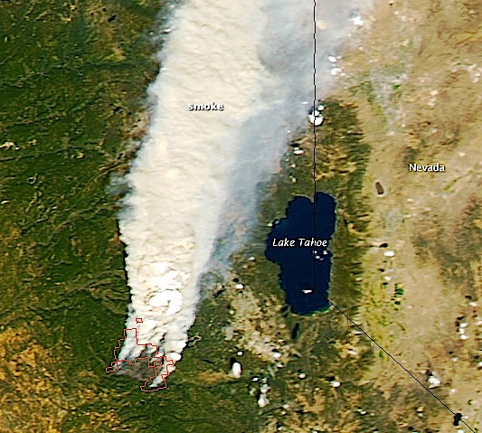 king fire, ca from space