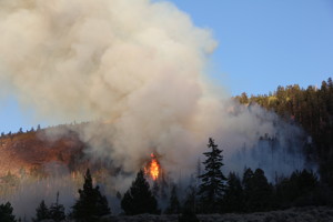 June Mountain fire on September 16th, 2014. photo: sierra wave