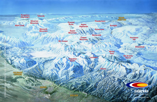 Colorado ski resort map.
