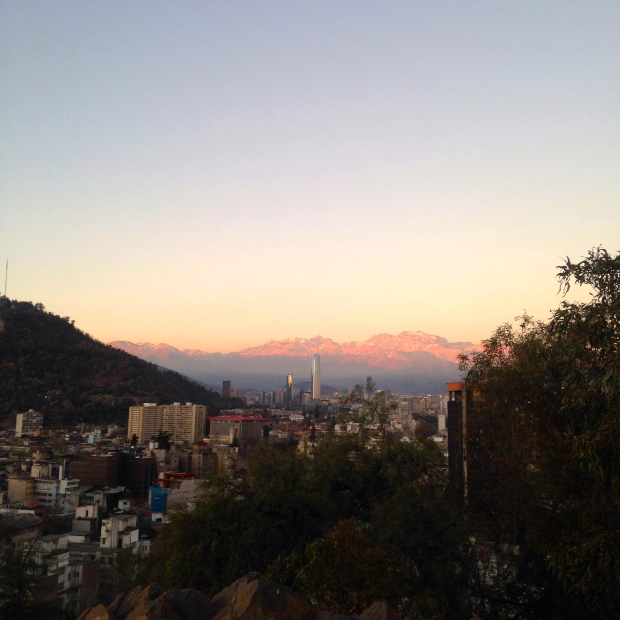 Santiago at sunset.