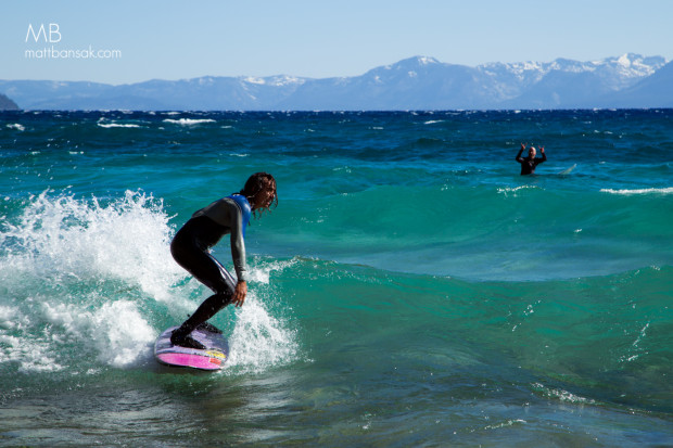 Surfing Lake Tahoe 2013.  photo:  Matt Bansak