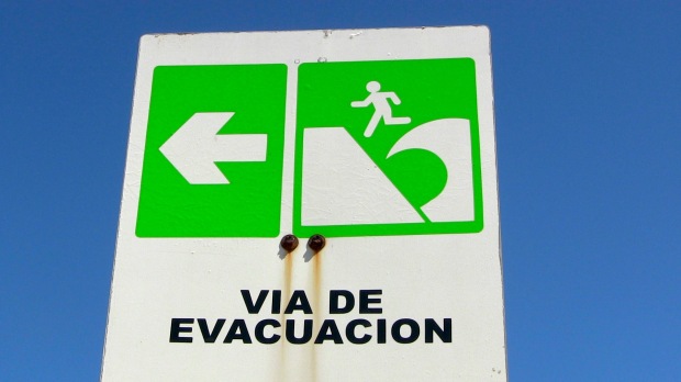 In case of Tidal Wave, run thissa way!
