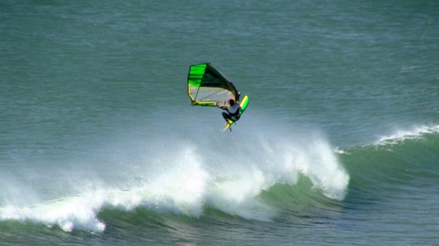 Wind surfer going off today.