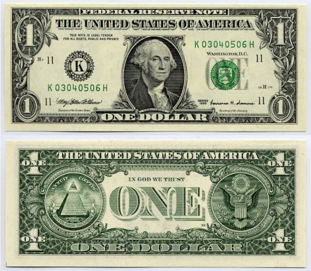 One USA dollar