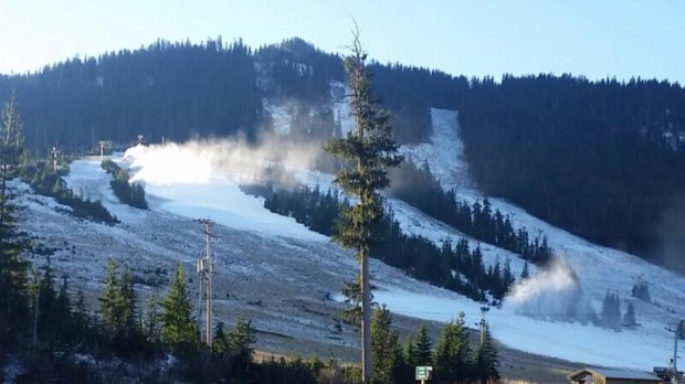 White Pass ski resort blowing snow on November 14th, 2014.