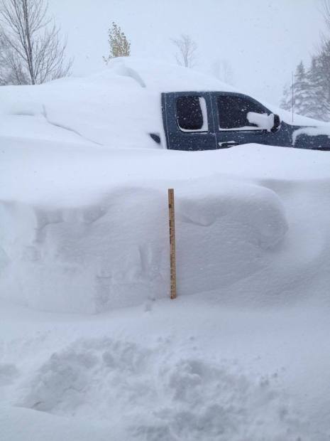 Pamela Henderson - "Freeman Over 3 foot in Alden with drift 5 to 6. Our vehicles are buried!"