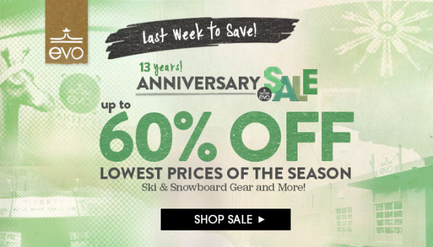 evo.com 13th anniversary sale