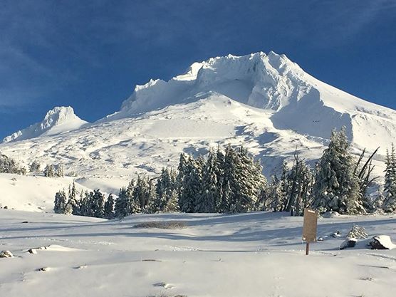 Mt. Hood covered in white on October 27th, 2014