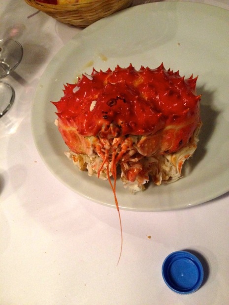 The food in Ushuaia is excellent. A guy gifted us this Centolla (King Crab) at Volver restaurant.