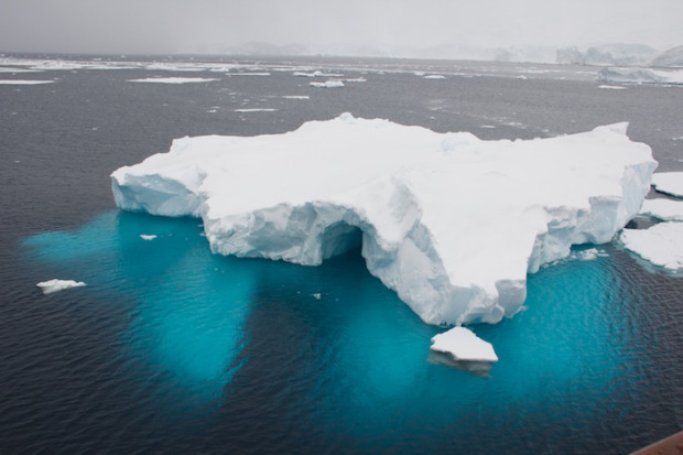 Iceberg revealing blue in Antarctica.