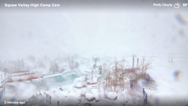 Squaw Valley High Camp at 8,200' at 11:30am today.