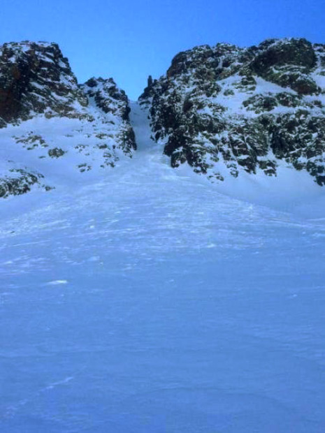 The run out path of the avalanche from earlier in the week in Colorado